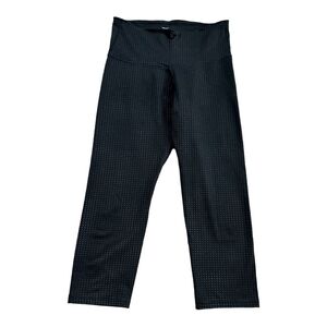 Women Activewear OLD NAVY Active Leggings Black Dotted Go-Dry Sport Capri Pants